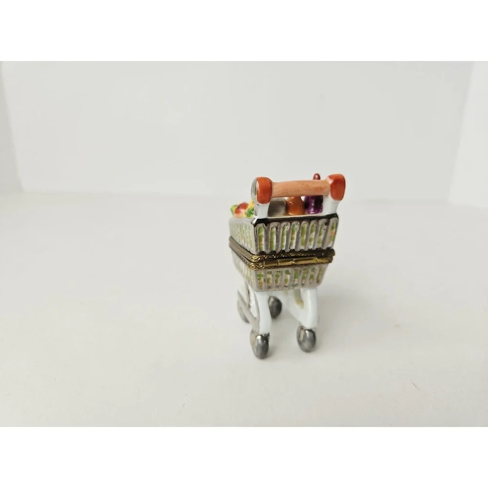 Elda Creation trinket box shopping grocery cart Limoges France